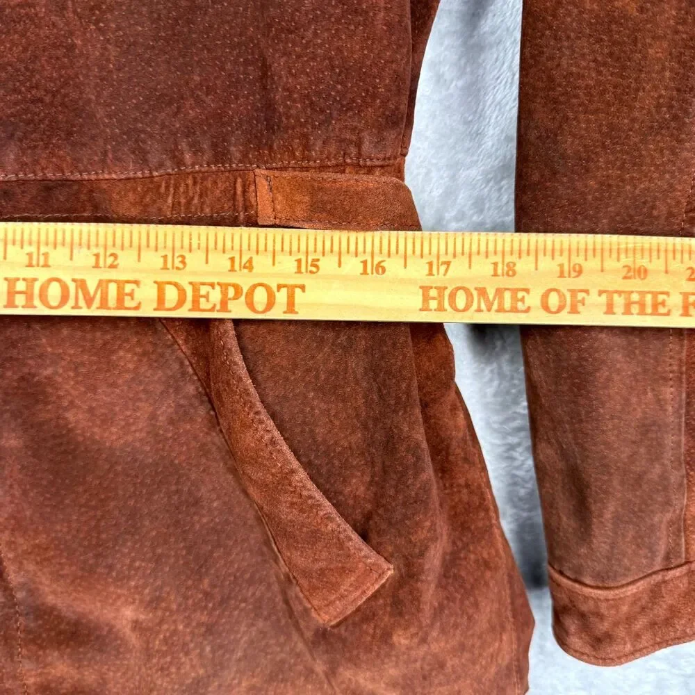 Vtg 80s Windsor Leatherwear Jacket Mens 40 Brown Suede Leather Full Zip Western